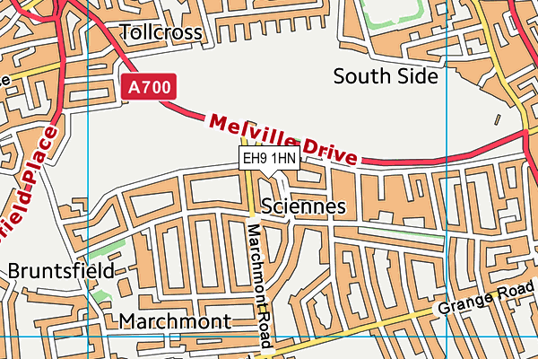 EH9 1HN map - OS VectorMap District (Ordnance Survey)
