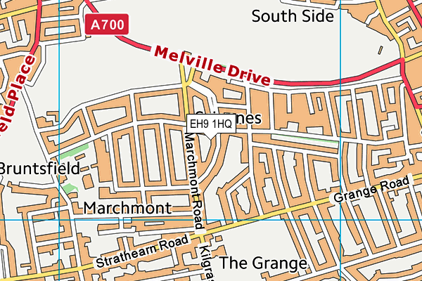 EH9 1HQ map - OS VectorMap District (Ordnance Survey) EH9 1HQ map - OS VectorMap District (Ordnance Survey)