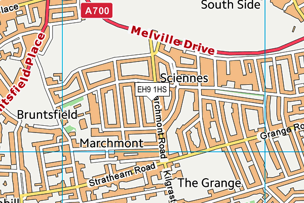 EH9 1HS map - OS VectorMap District (Ordnance Survey) EH9 1HS map - OS VectorMap District (Ordnance Survey)