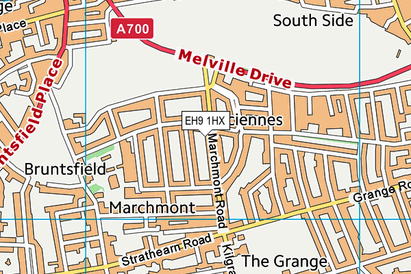 EH9 1HX map - OS VectorMap District (Ordnance Survey) EH9 1HX map - OS VectorMap District (Ordnance Survey)