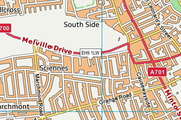 EH9 1LW map - OS VectorMap District (Ordnance Survey) EH9 1LW map - OS VectorMap District (Ordnance Survey)
