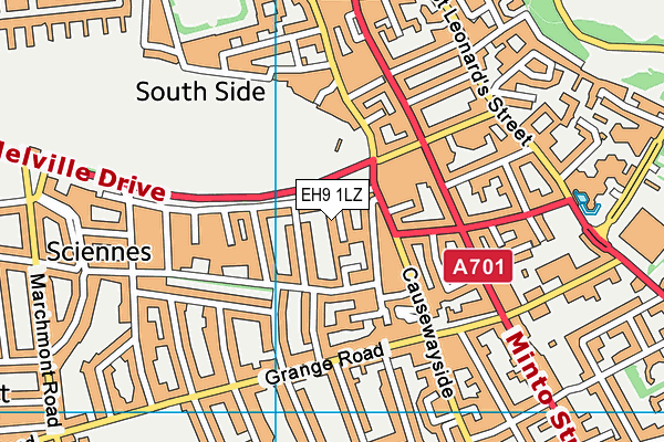 EH9 1LZ map - OS VectorMap District (Ordnance Survey) EH9 1LZ map - OS VectorMap District (Ordnance Survey)