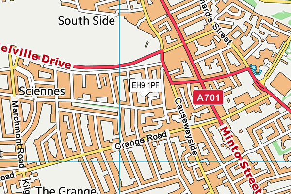 EH9 1PF map - OS VectorMap District (Ordnance Survey)