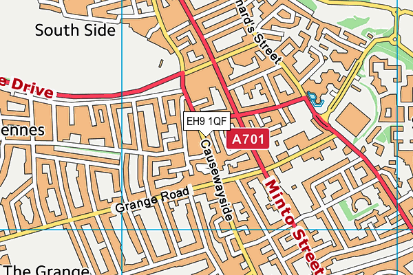 EH9 1QF map - OS VectorMap District (Ordnance Survey)