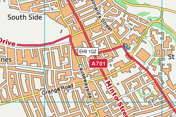 EH9 1QZ map - OS VectorMap District (Ordnance Survey)