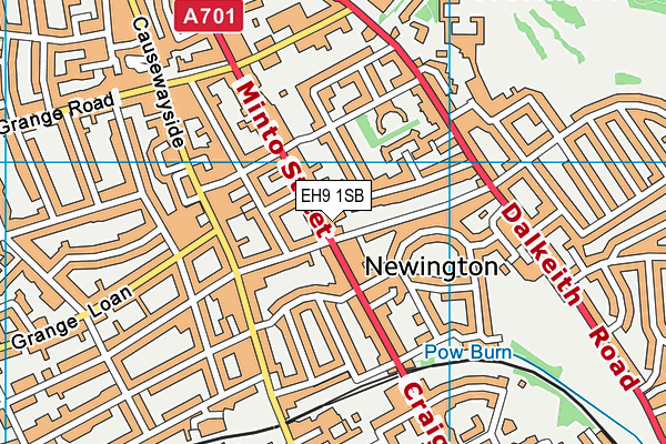 EH9 1SB map - OS VectorMap District (Ordnance Survey) EH9 1SB map - OS VectorMap District (Ordnance Survey)