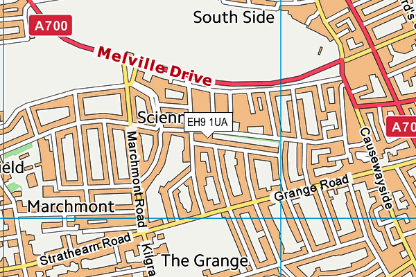EH9 1UA map - OS VectorMap District (Ordnance Survey) EH9 1UA map - OS VectorMap District (Ordnance Survey)