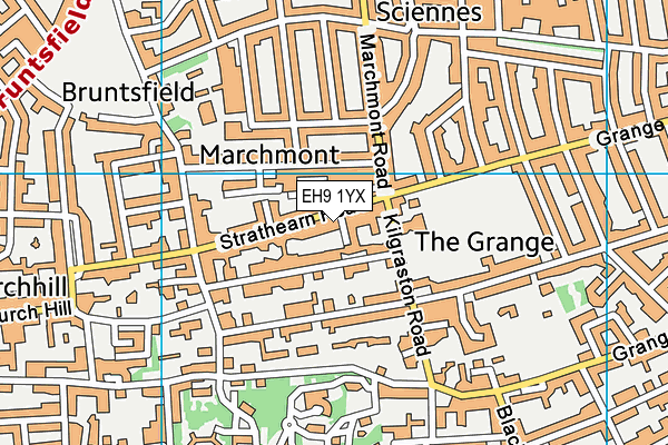 EH9 1YX map - OS VectorMap District (Ordnance Survey) EH9 1YX map - OS VectorMap District (Ordnance Survey)
