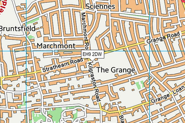 EH9 2DW map - OS VectorMap District (Ordnance Survey) EH9 2DW map - OS VectorMap District (Ordnance Survey)