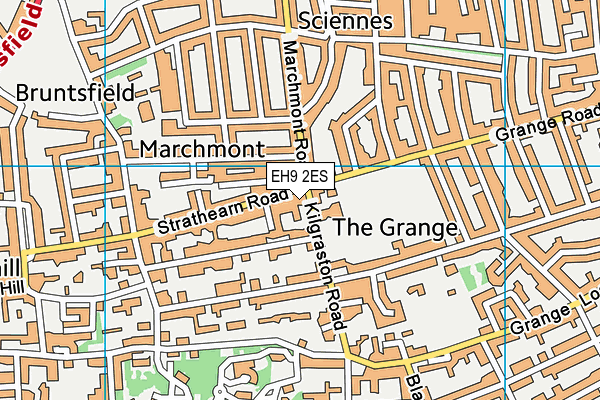 EH9 2ES map - OS VectorMap District (Ordnance Survey) EH9 2ES map - OS VectorMap District (Ordnance Survey)