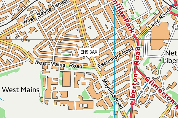EH9 3AX map - OS VectorMap District (Ordnance Survey) EH9 3AX map - OS VectorMap District (Ordnance Survey)