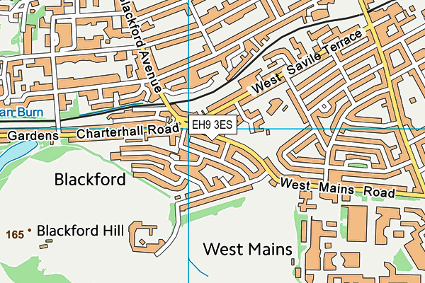 EH9 3ES map - OS VectorMap District (Ordnance Survey) EH9 3ES map - OS VectorMap District (Ordnance Survey)