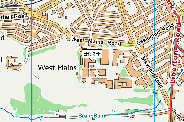 EH9 3FF map - OS VectorMap District (Ordnance Survey) EH9 3FF map - OS VectorMap District (Ordnance Survey)
