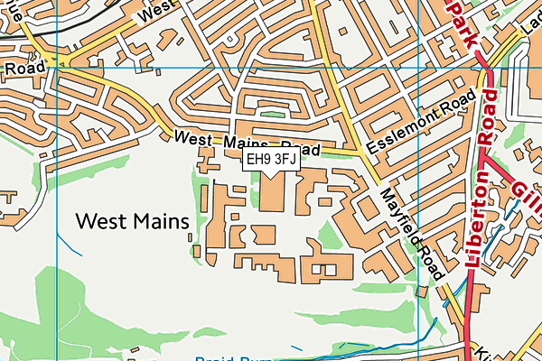 EH9 3FJ map - OS VectorMap District (Ordnance Survey) EH9 3FJ map - OS VectorMap District (Ordnance Survey)