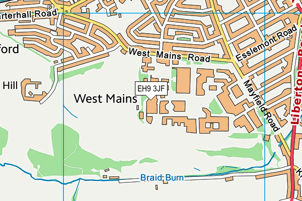EH9 3JF map - OS VectorMap District (Ordnance Survey) EH9 3JF map - OS VectorMap District (Ordnance Survey)