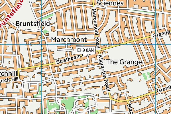 EH9 8AN map - OS VectorMap District (Ordnance Survey) EH9 8AN map - OS VectorMap District (Ordnance Survey)
