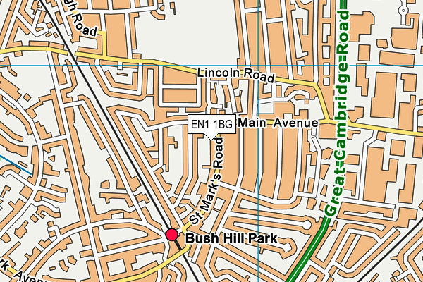 EN1 1BG map - OS VectorMap District (Ordnance Survey)
