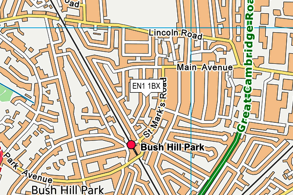 EN1 1BX map - OS VectorMap District (Ordnance Survey) EN1 1BX map - OS VectorMap District (Ordnance Survey)