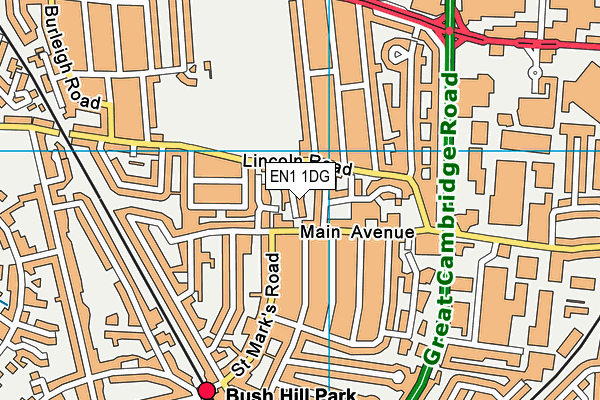 EN1 1DG map - OS VectorMap District (Ordnance Survey) EN1 1DG map - OS VectorMap District (Ordnance Survey)