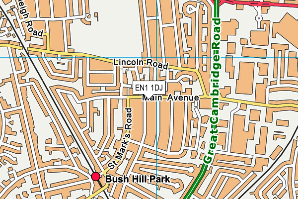 EN1 1DJ map - OS VectorMap District (Ordnance Survey) EN1 1DJ map - OS VectorMap District (Ordnance Survey)