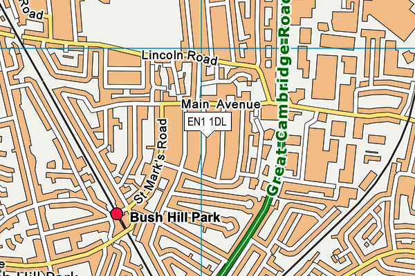 EN1 1DL map - OS VectorMap District (Ordnance Survey)