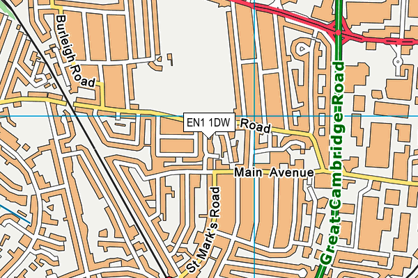 EN1 1DW map - OS VectorMap District (Ordnance Survey) EN1 1DW map - OS VectorMap District (Ordnance Survey)