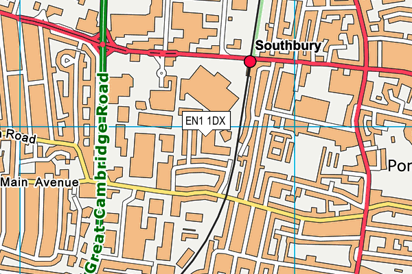 EN1 1DX map - OS VectorMap District (Ordnance Survey) EN1 1DX map - OS VectorMap District (Ordnance Survey)