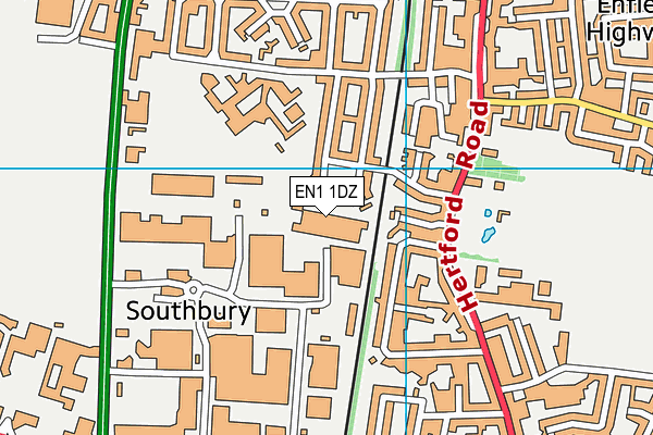 EN1 1DZ map - OS VectorMap District (Ordnance Survey) EN1 1DZ map - OS VectorMap District (Ordnance Survey)