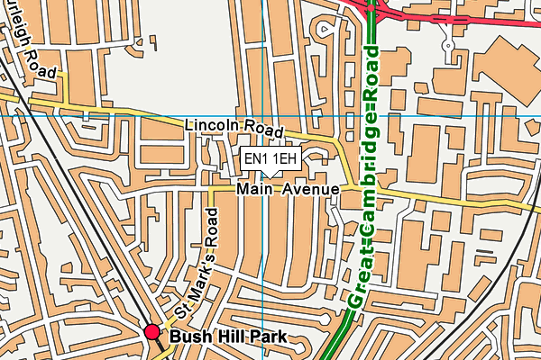 EN1 1EH map - OS VectorMap District (Ordnance Survey)