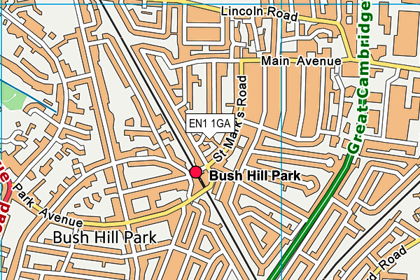 EN1 1GA map - OS VectorMap District (Ordnance Survey) EN1 1GA map - OS VectorMap District (Ordnance Survey)