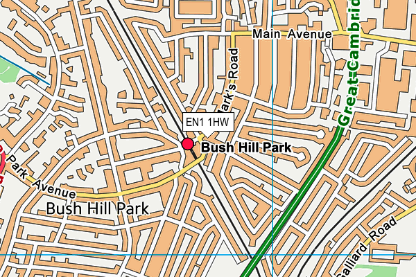 EN1 1HW map - OS VectorMap District (Ordnance Survey) EN1 1HW map - OS VectorMap District (Ordnance Survey)