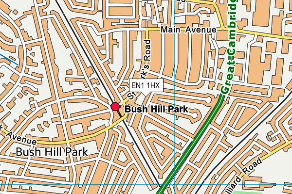 EN1 1HX map - OS VectorMap District (Ordnance Survey) EN1 1HX map - OS VectorMap District (Ordnance Survey)