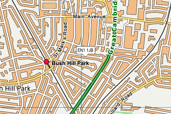 EN1 1JB map - OS VectorMap District (Ordnance Survey) EN1 1JB map - OS VectorMap District (Ordnance Survey)