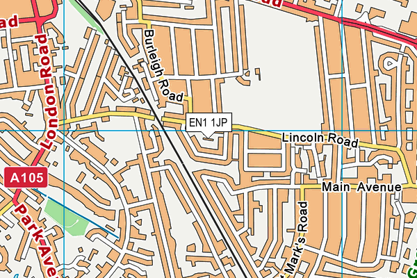 EN1 1JP map - OS VectorMap District (Ordnance Survey) EN1 1JP map - OS VectorMap District (Ordnance Survey)