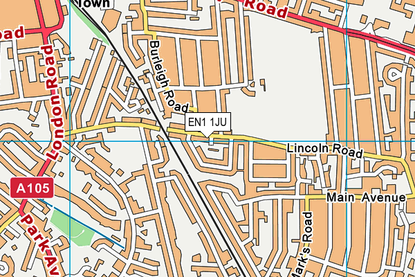 EN1 1JU map - OS VectorMap District (Ordnance Survey) EN1 1JU map - OS VectorMap District (Ordnance Survey)