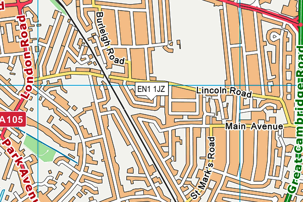 EN1 1JZ map - OS VectorMap District (Ordnance Survey) EN1 1JZ map - OS VectorMap District (Ordnance Survey)