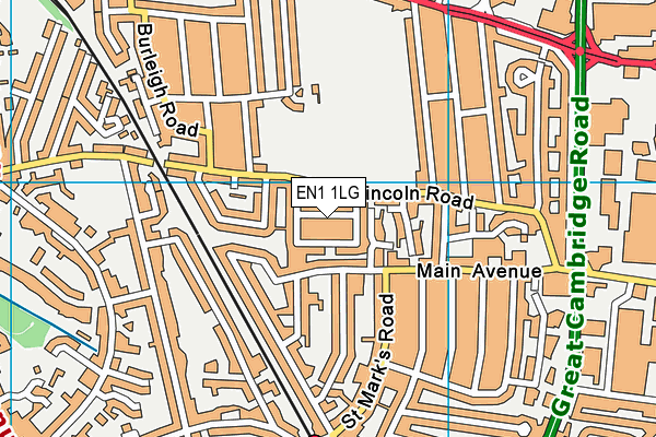EN1 1LG map - OS VectorMap District (Ordnance Survey) EN1 1LG map - OS VectorMap District (Ordnance Survey)