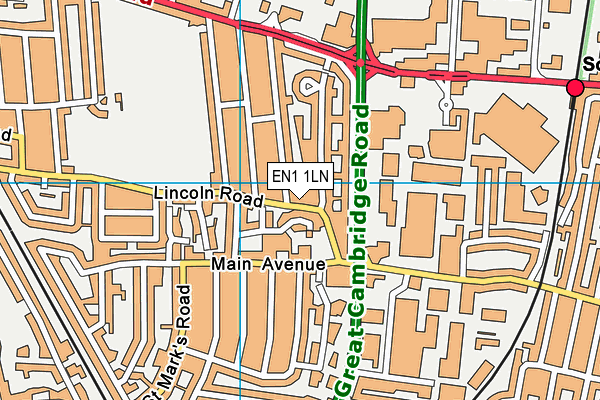 EN1 1LN map - OS VectorMap District (Ordnance Survey)