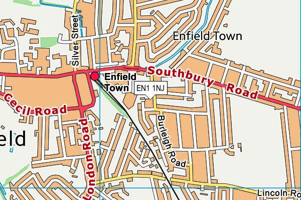 EN1 1NJ map - OS VectorMap District (Ordnance Survey)