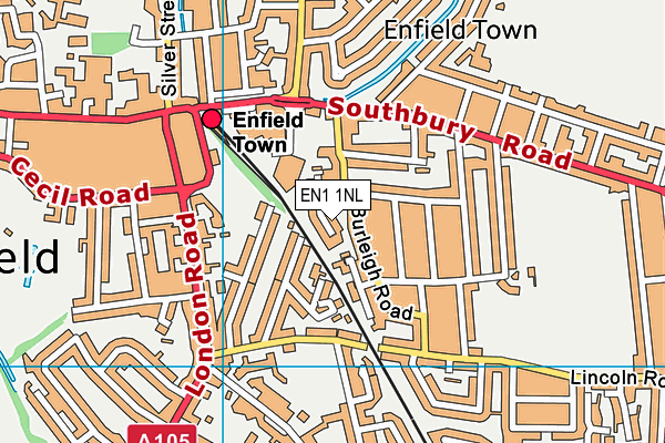 EN1 1NL map - OS VectorMap District (Ordnance Survey) EN1 1NL map - OS VectorMap District (Ordnance Survey)