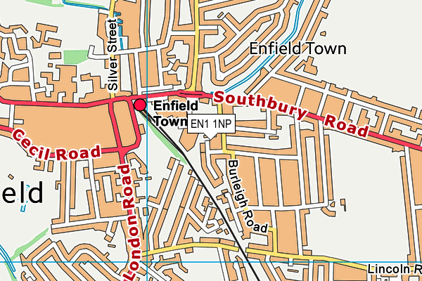 EN1 1NP map - OS VectorMap District (Ordnance Survey)