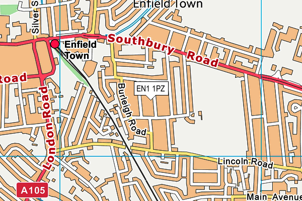 EN1 1PZ map - OS VectorMap District (Ordnance Survey) EN1 1PZ map - OS VectorMap District (Ordnance Survey)
