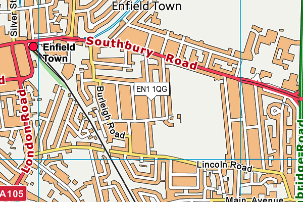 EN1 1QG map - OS VectorMap District (Ordnance Survey) EN1 1QG map - OS VectorMap District (Ordnance Survey)