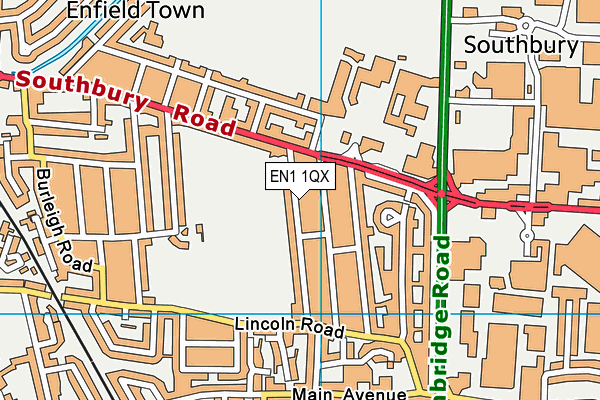 EN1 1QX map - OS VectorMap District (Ordnance Survey)