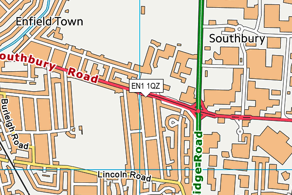 EN1 1QZ map - OS VectorMap District (Ordnance Survey)