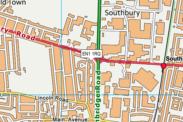 EN1 1RQ map - OS VectorMap District (Ordnance Survey)