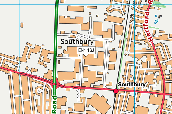 EN1 1SJ map - OS VectorMap District (Ordnance Survey) EN1 1SJ map - OS VectorMap District (Ordnance Survey)