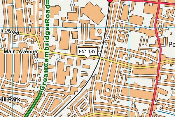 EN1 1SY map - OS VectorMap District (Ordnance Survey) EN1 1SY map - OS VectorMap District (Ordnance Survey)