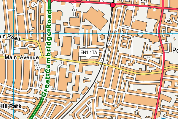 EN1 1TA map - OS VectorMap District (Ordnance Survey) EN1 1TA map - OS VectorMap District (Ordnance Survey)