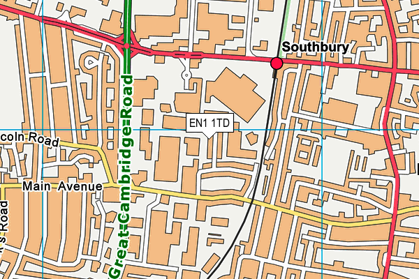 EN1 1TD map - OS VectorMap District (Ordnance Survey) EN1 1TD map - OS VectorMap District (Ordnance Survey)